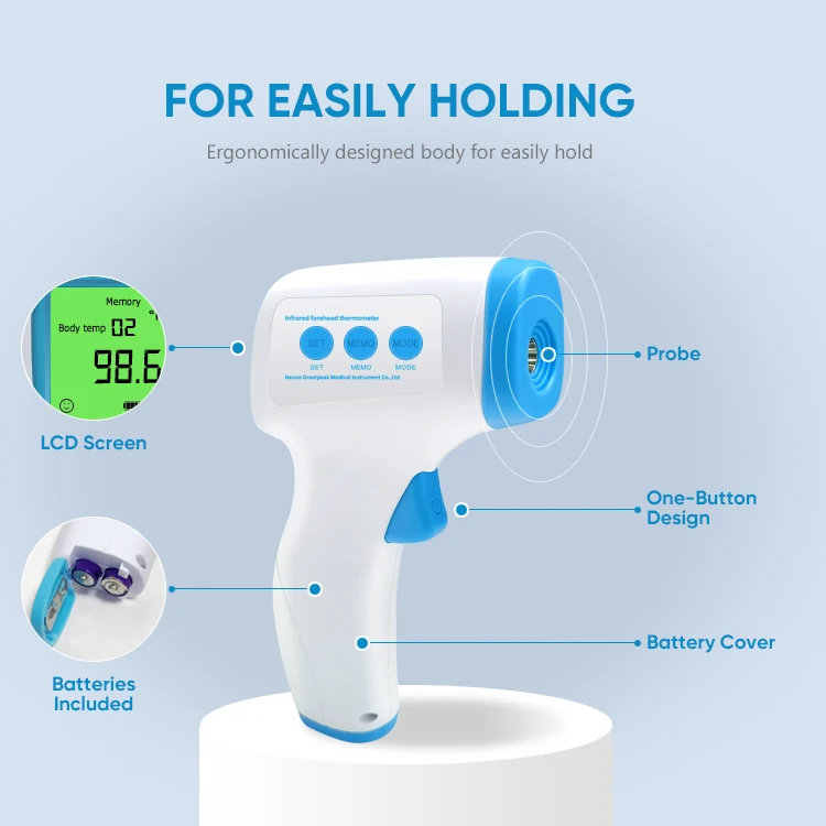 ISO Factory Greatpeak Non Contact Medical Digital Electronic Infrared Thermometer Baby Forehead Thermometer