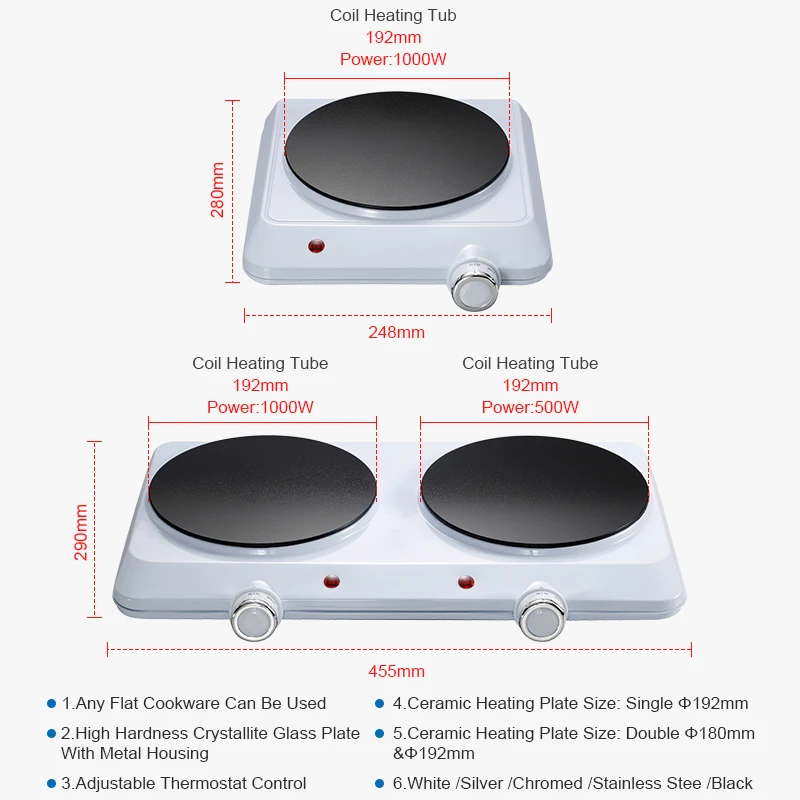 Wholesale ceramic infrared hot plate non-slip rubber feet 1500w smart positive 2 burner infrared cooker