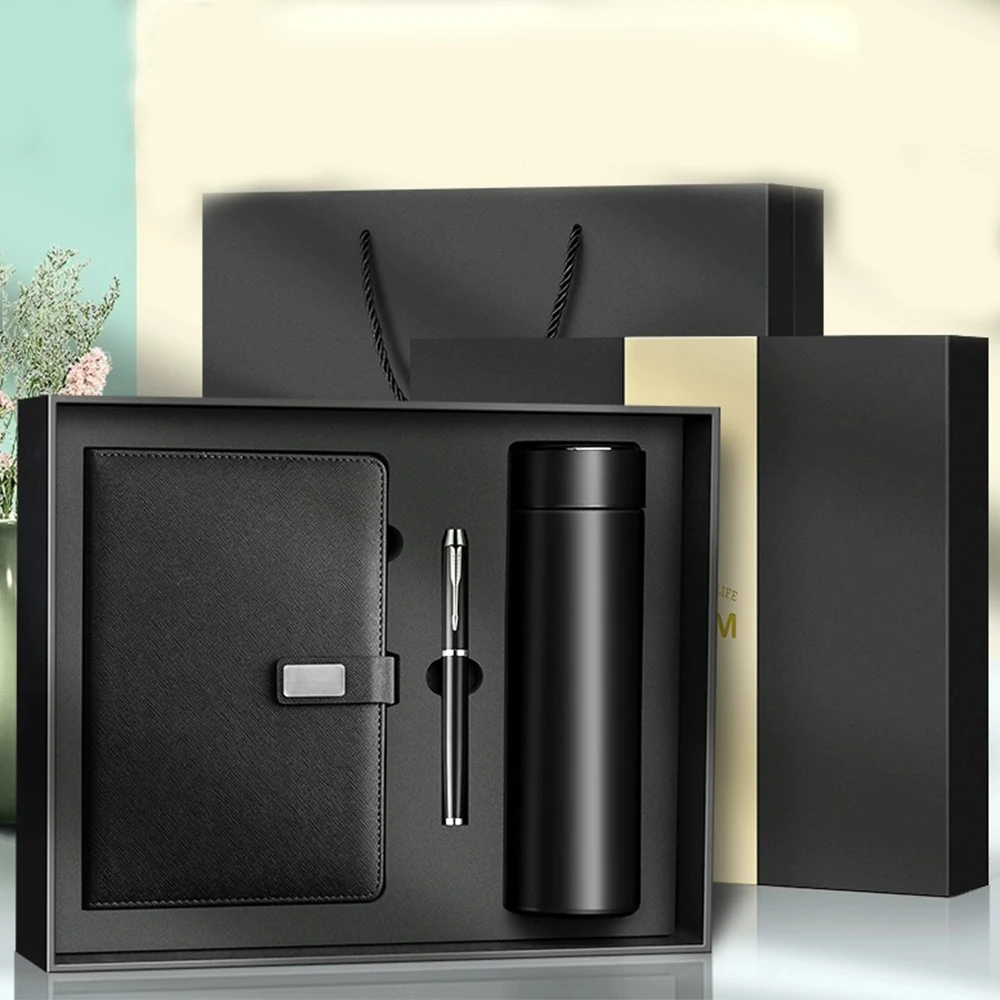 Customized Luxury Executive Gift Set for Business Includes Luxury Vacuum Cup and Notebook for Corporate Promotions