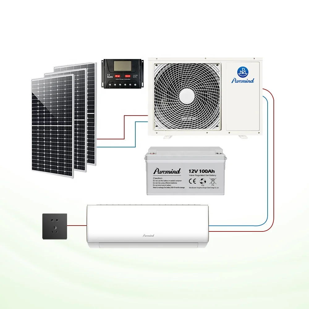 Puremind Solar Air Conditioners 9000Btu 12000Btu 18000Btu Inverter Solar DC AC Hybrid Air Conditioner Wifi