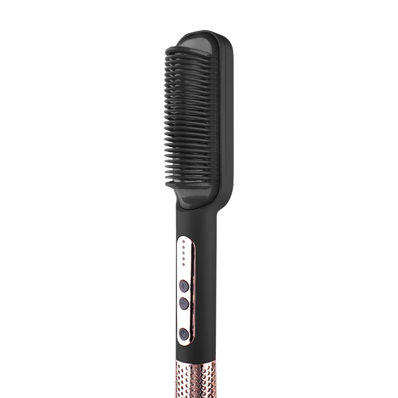 Custom Mini Negative Ion Hair Straightener Styling Comb Professional Electric Hair Straightener Brush Heated Comb