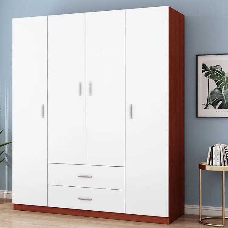 Wardrobe solid wood modern simple and economical assembly bedroom adult storage cabinet rental room wooden simple wardrobe