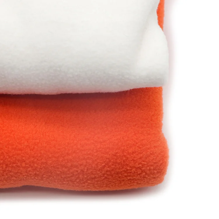 OEM Brushed Flannel Fleece Fabric 100%Polyester 280GSM Dyed Plain Velvet Knitted Fabric For Winter Garments