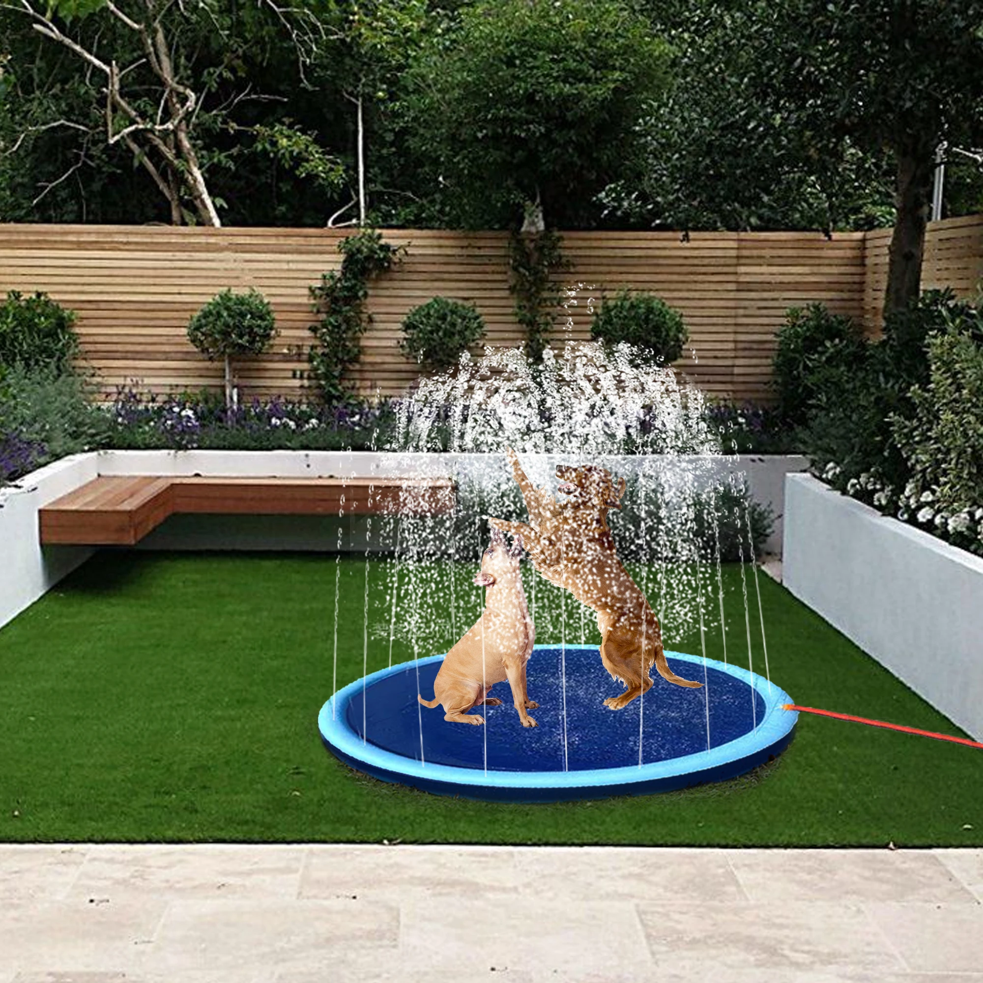 Outdoor Water Play Sprinklers Sprinkle Splash Play Mat 66.9inch Inflatable Splash Sprinkler Pad for Children Toddlers