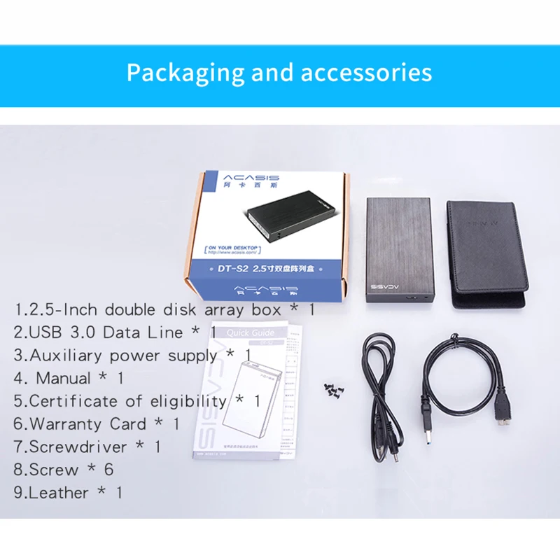 Корпус для жесткого диска USB3.0 ACASIS корпус твердотельного накопителя SATA с последовательным портом 2 5 дюйма прозрачный внешний 4