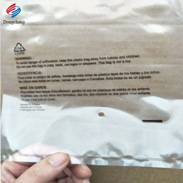 All-purpose heat seal suffocation warning clear poly bag
