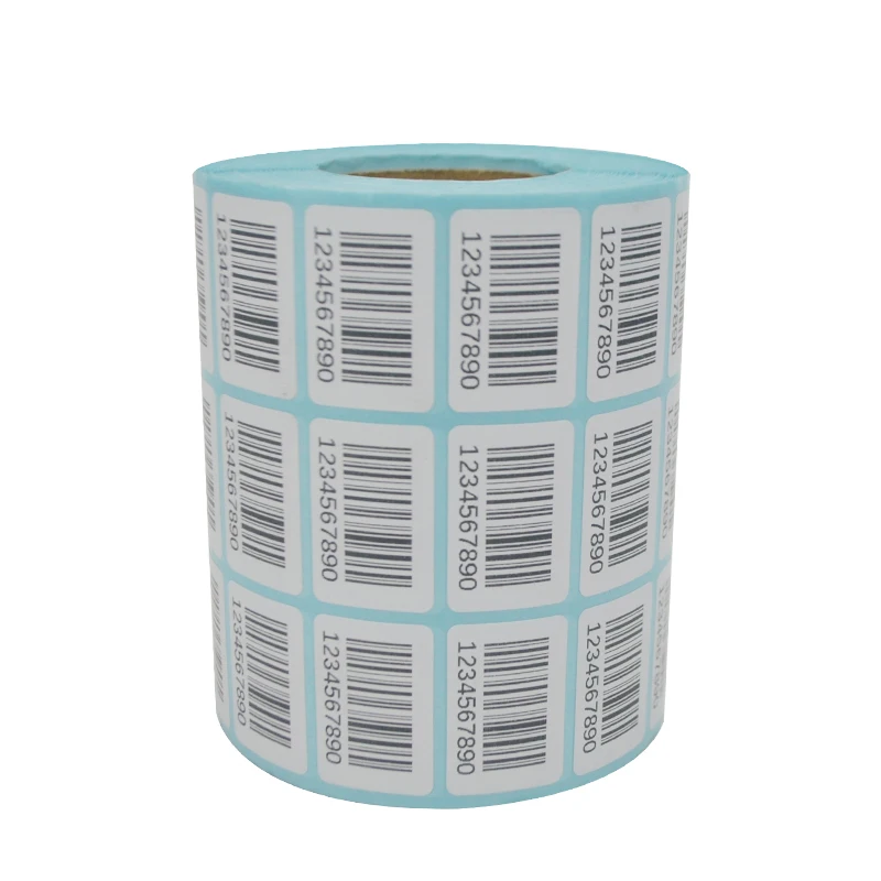Custom serial number barcode printing label stickers, random security number QR Bar code printed sticker roll