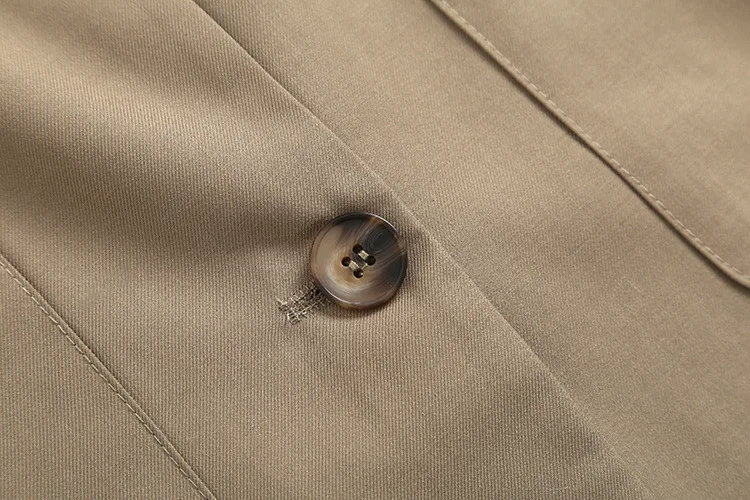 rock and street style stylish loose two piece jacket khaki Splicing cuff and hem causal women suit jacket irregular