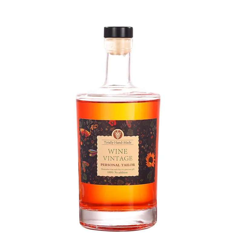 Xuzhou factory custom frosted 750ml 500ml vodka brandy whiskey glass bottle