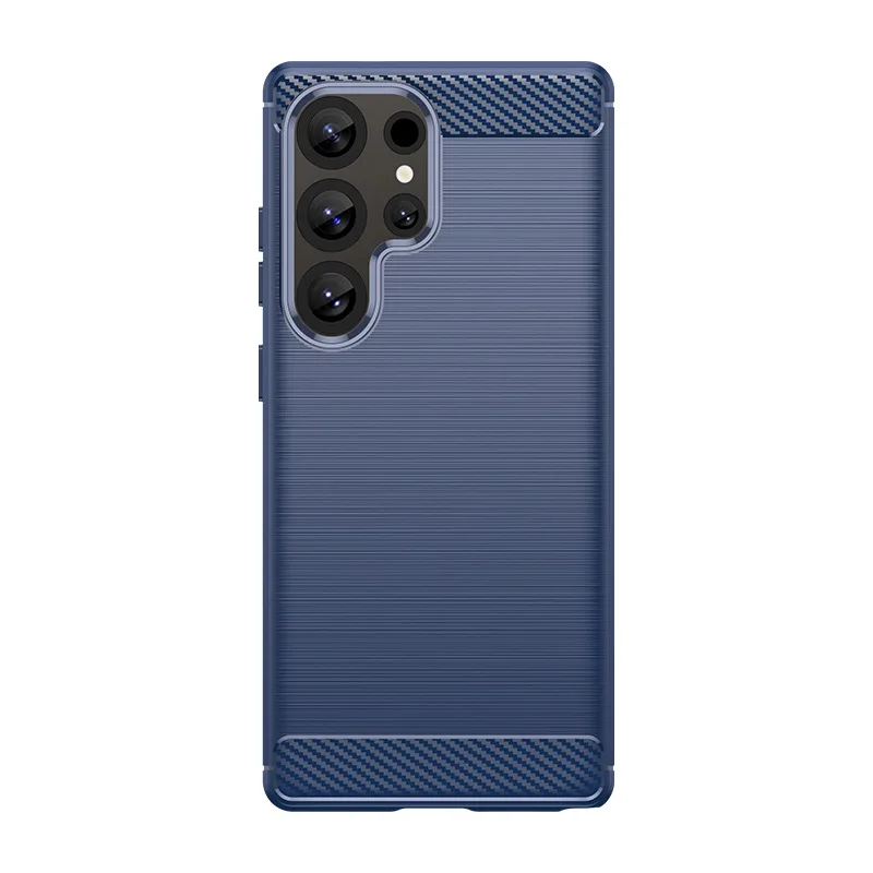 Carbon Fiber TPU Case for Samsung Galaxy S25 Ultra Shockproof Soft Back Cover