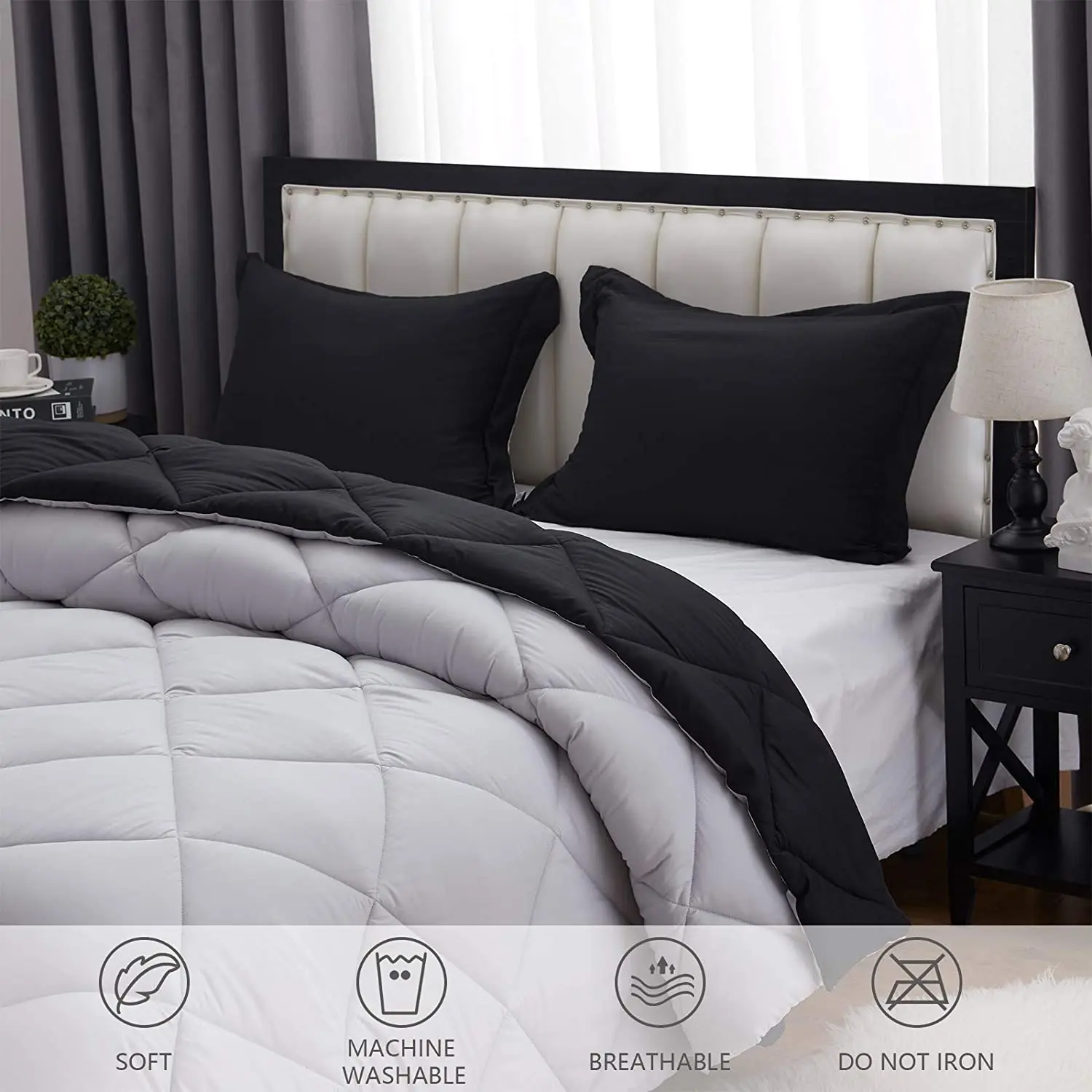 Hot sale 100% cotton fabric diamond quilting goose down comforter duvet