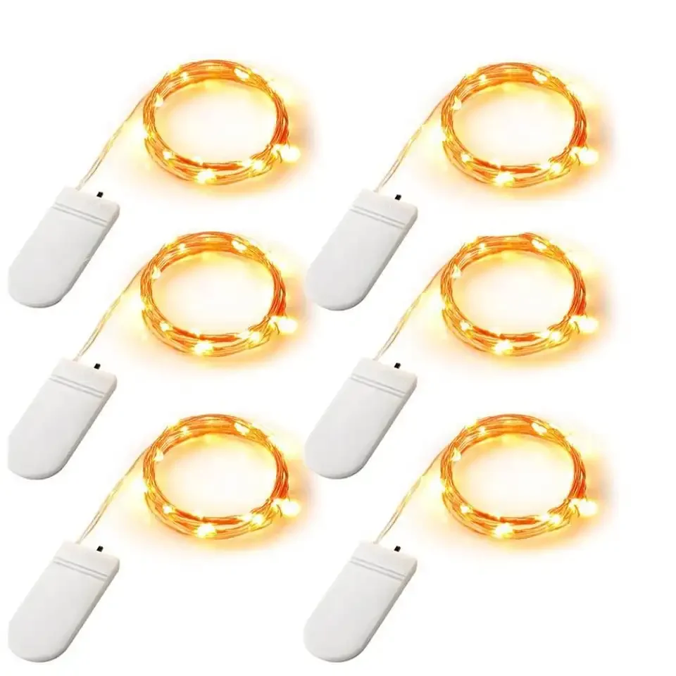 Christmas LED String Fairy Lights Button Battery Operated Mini Copper Wire RGB Red Emission 10M Indoor Outdoor Decoration