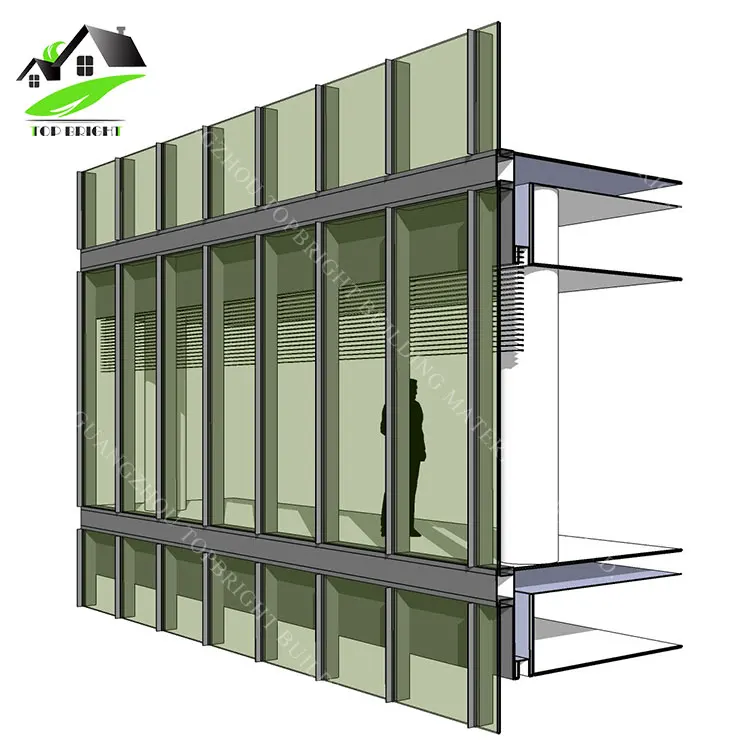 
Commerce tension cable glass wall curtain aluminum profile glass curtain wall price 
