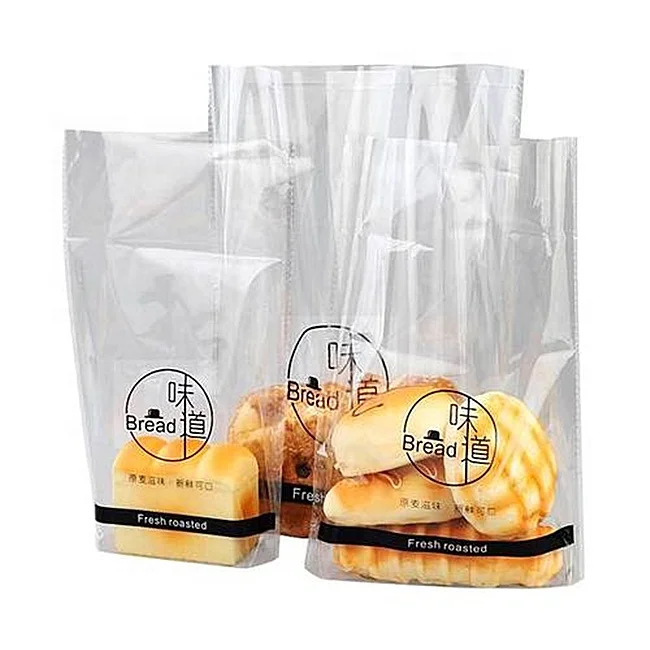 
OEM Custom printed food grade resealable Clear Packing Bread Polybag Plastic Poly Opp Bags 