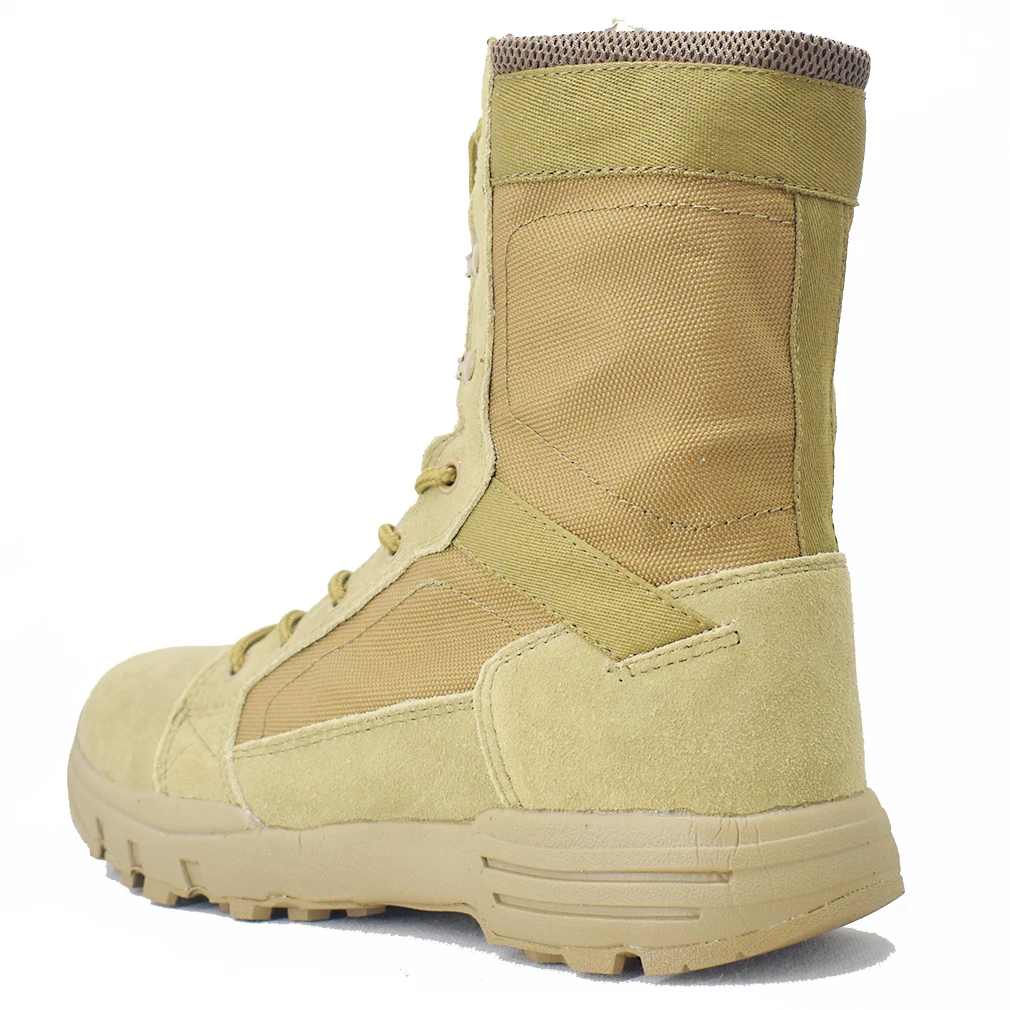 High Quality Leather Boots Brown Outdoor Desert Safety for Men Coyote Color Tactical Combat