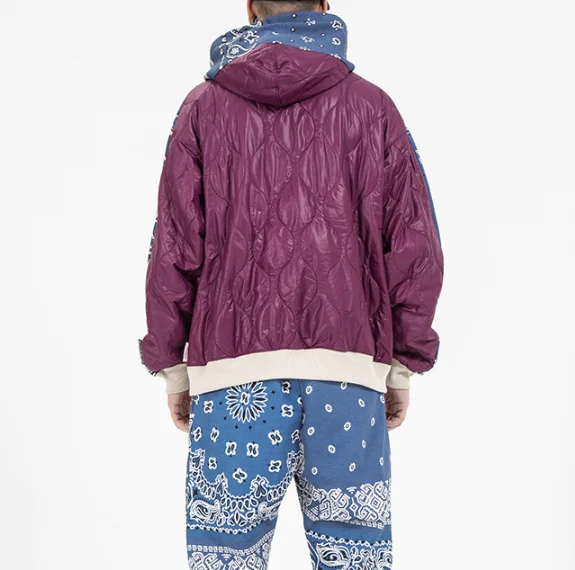 
Cashew flower zipper over casual hooded coat jacket man 