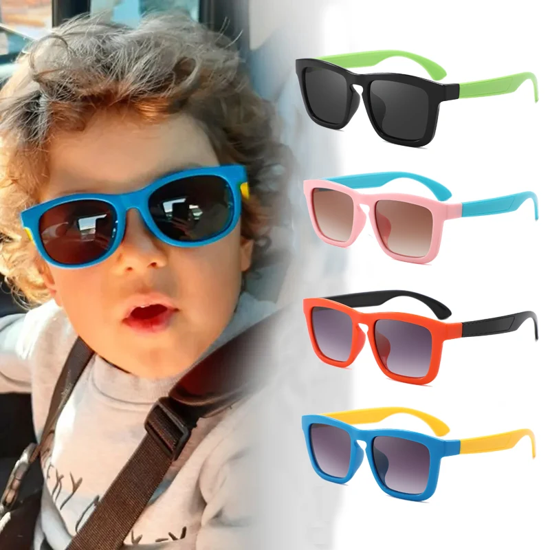 CONCHEN 2024 New Arrivals Square Unisex Kids Sun Glasses Plastic Cute Young Children Sunglasses
