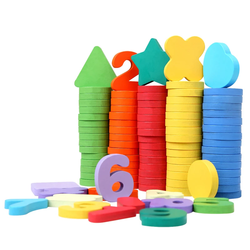 2024 Wooden Colored Multi-functional Arithmetic Disc Toys For Children