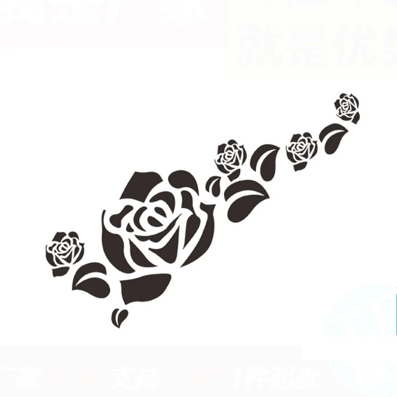 Customised Rose Flower Vinyl Auto Reflective Car Stickers Decals