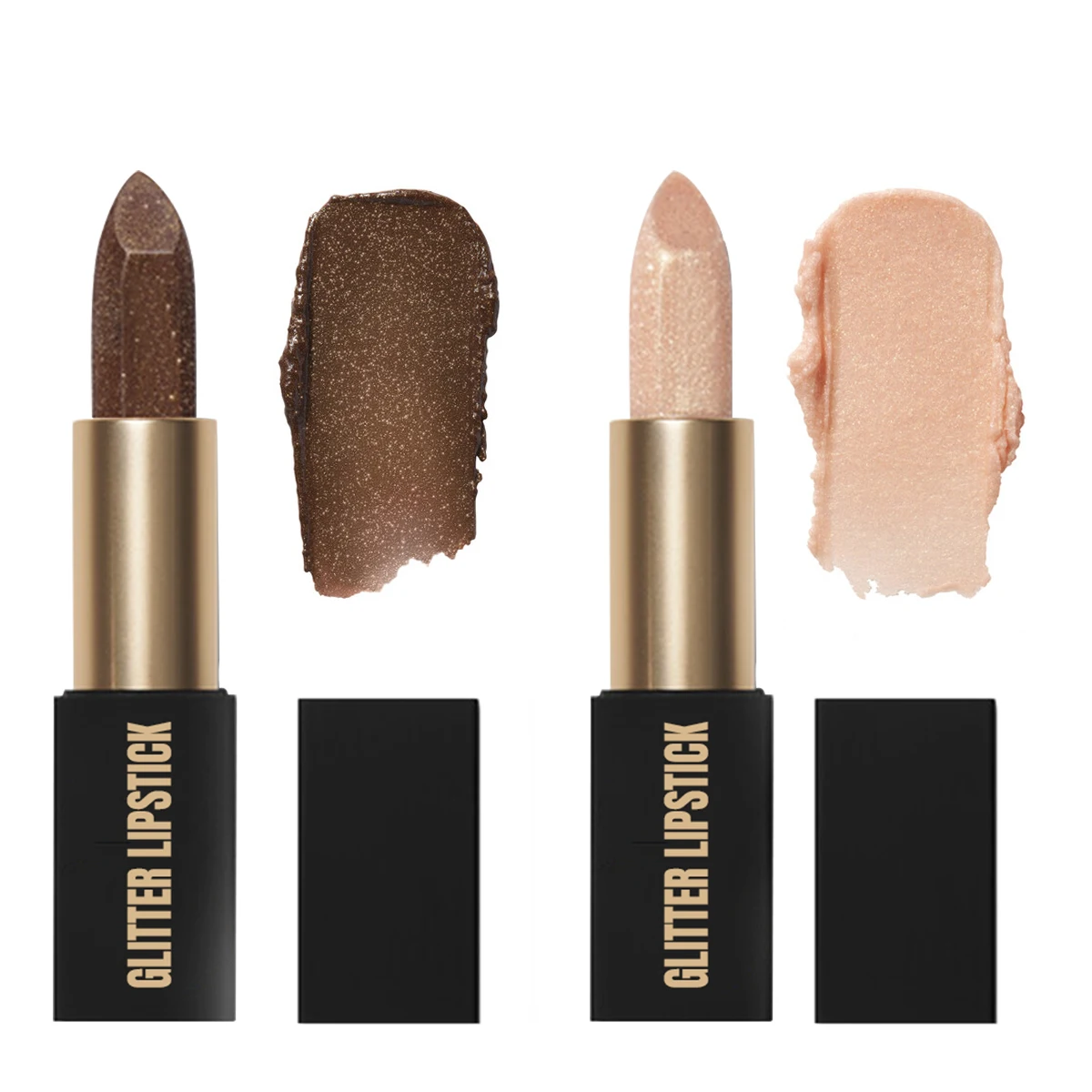 OEM Vegan Cruelty Free Vanilla Scented  Lipstick For Girls Makeup Shimmer Finish Long Last Nourishing Gold Glitter Lipstick