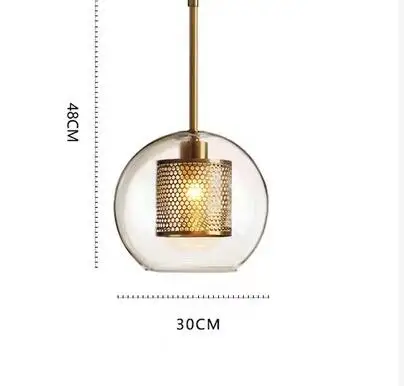 Modern Simple  Living Room Restaurant Pendant Light  stainless steel Glass Pendant