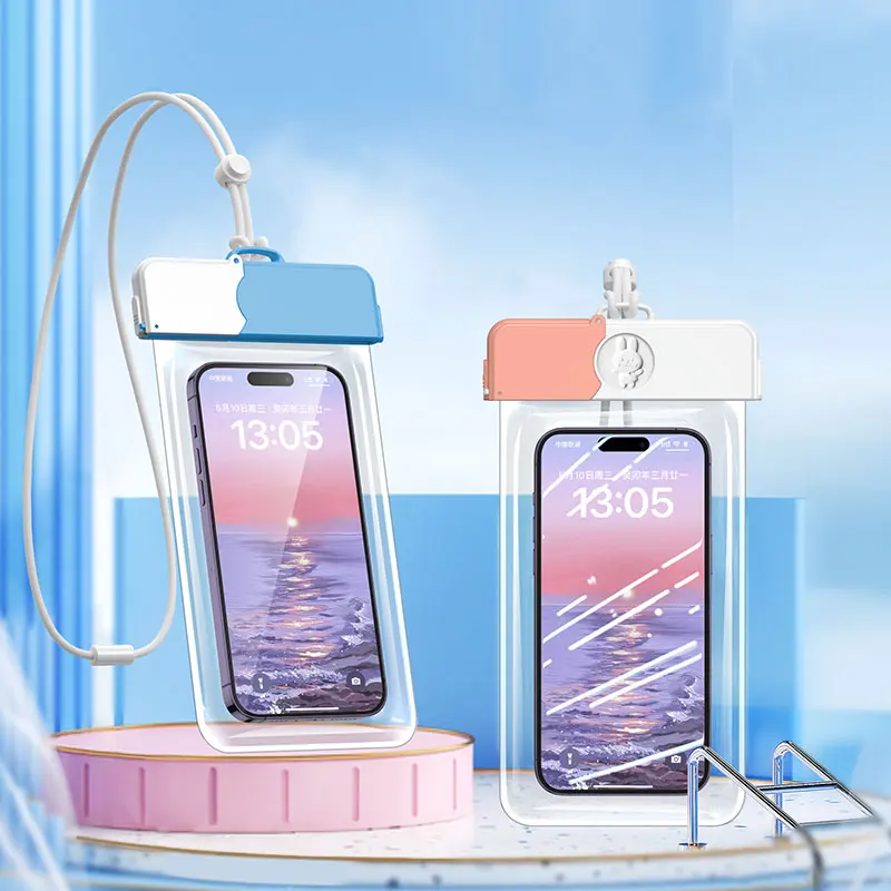 Modern Design 7.2 Inch Universal Waterproof Mobile Phone Bag Transparent TPU Water proof Phone Case For Iphone for samsung