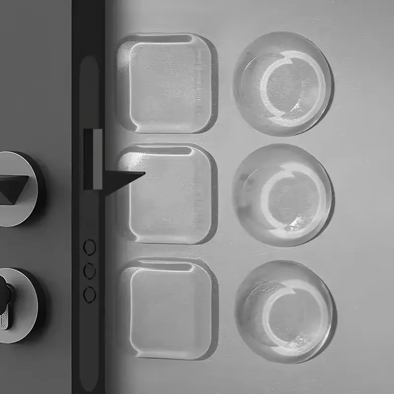 chair floor protectors   6pcs Clear Silicone Door Crash Mat  Door Stopper Wall Protector Cover Cute  Patterned Door Stops