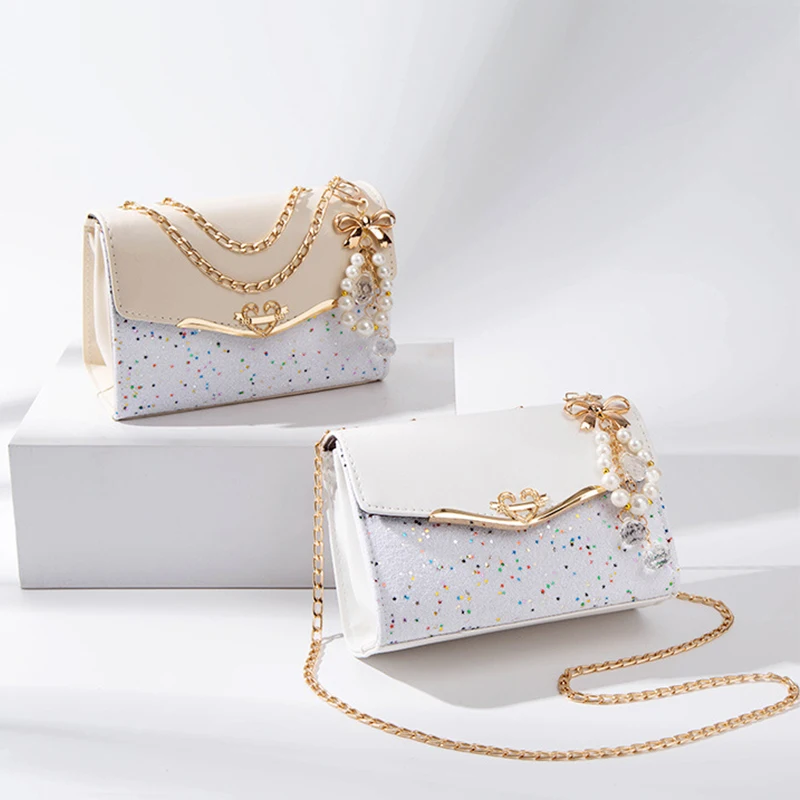 RU Wholesalers 2023 Latest Designer Ladies Unique Green Chain Shoulder Handbag With Zip