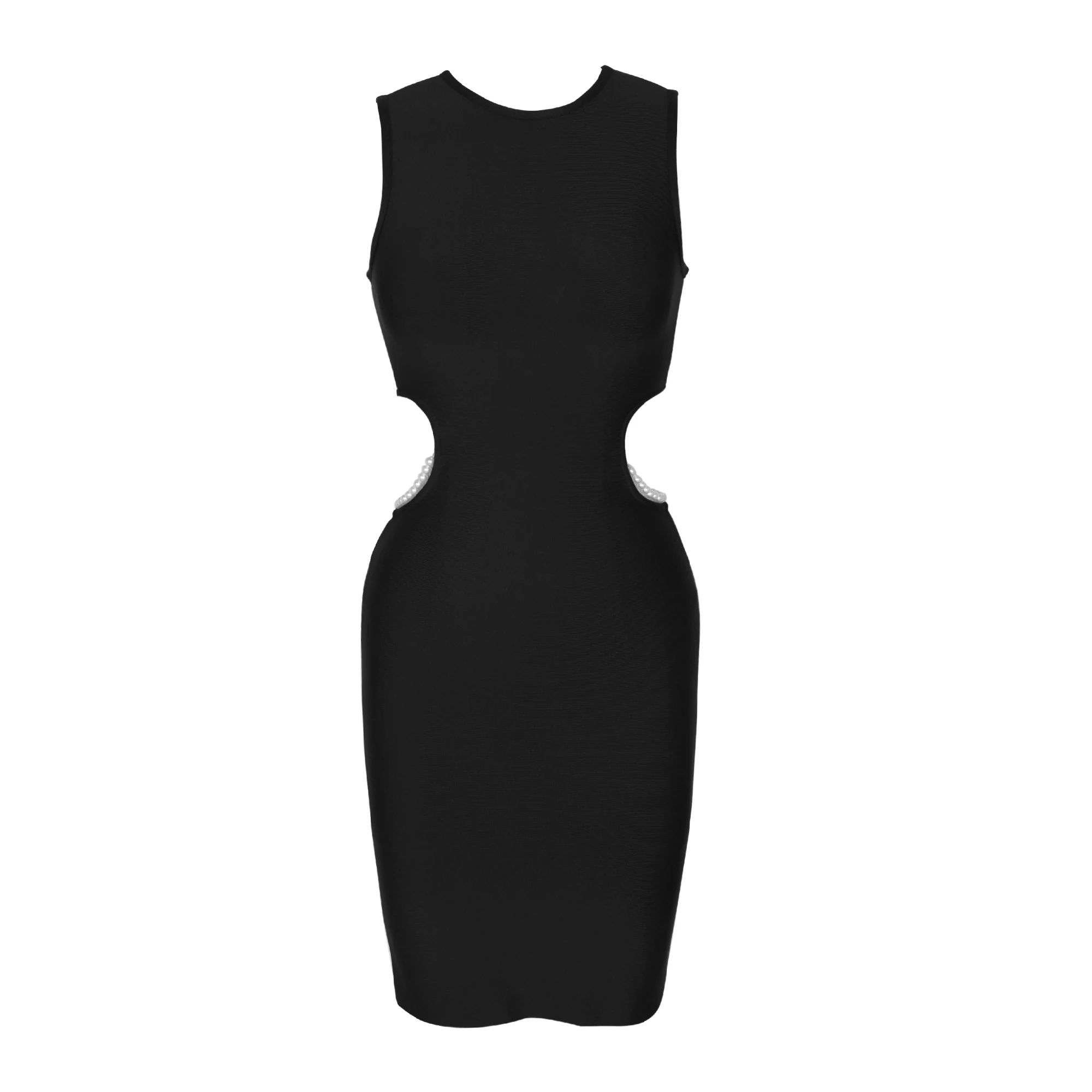 Ocstrade Vestidos De Ninas Korean Clothes Women Woman New Arrivals 2021 Cut Out Bodycon Evening Dresses With Pearl Party Dress