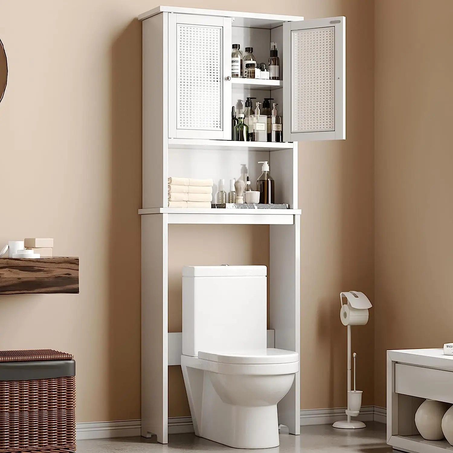 Bathroom toilet locker Adjustable shelf Toilet toilet rack