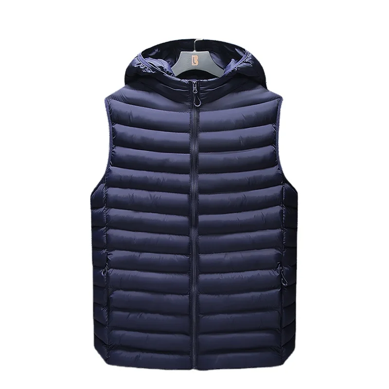 Оптовая продажа от производителя на заказ, клетчатые мужские зимние жилеты с капюшоном и меховой подкладкой