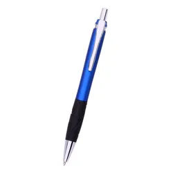 Promotional Metallic Colored Painted Barrel And Metal Clip With Black Rubber Grip Plastic Pens Luxury