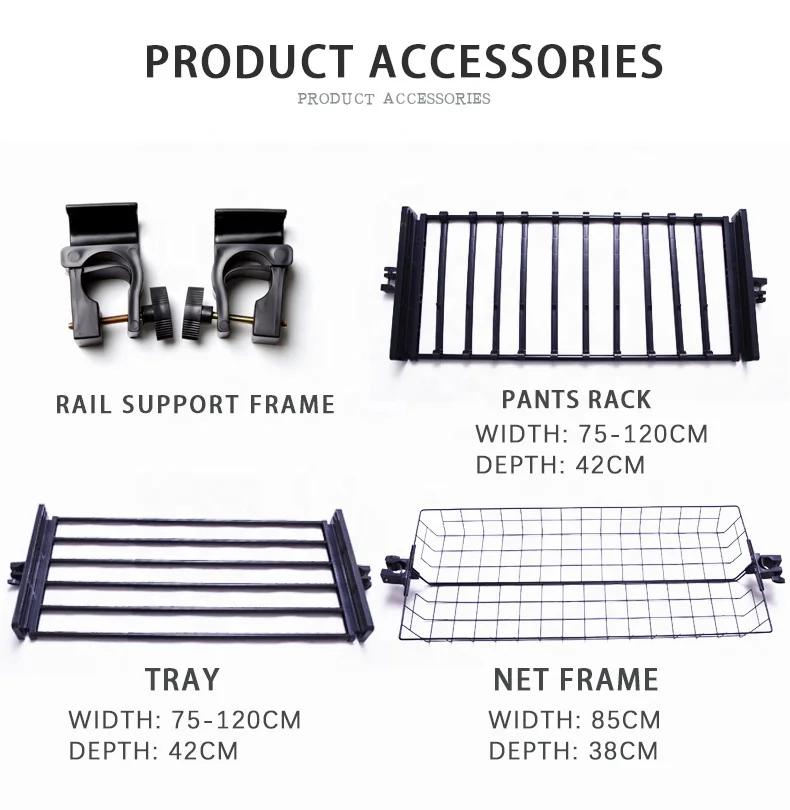 Modern Space Save Storage Cabinet garment rack hanger rod steel adjustable closet organizers Simple Bedroom telescopic Wardrobe