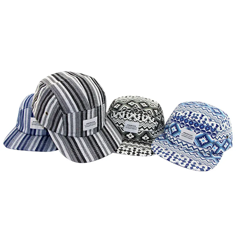Mens Hats Wholesale Hat Custom Cap Flat Brim 5 Panel Cap Print 5 Panel Fitted Cap