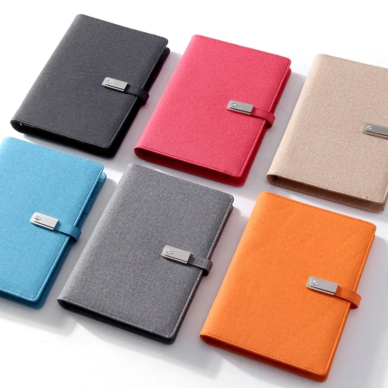 2020 colorful writing notebook custom logo with wireless powerbank USB