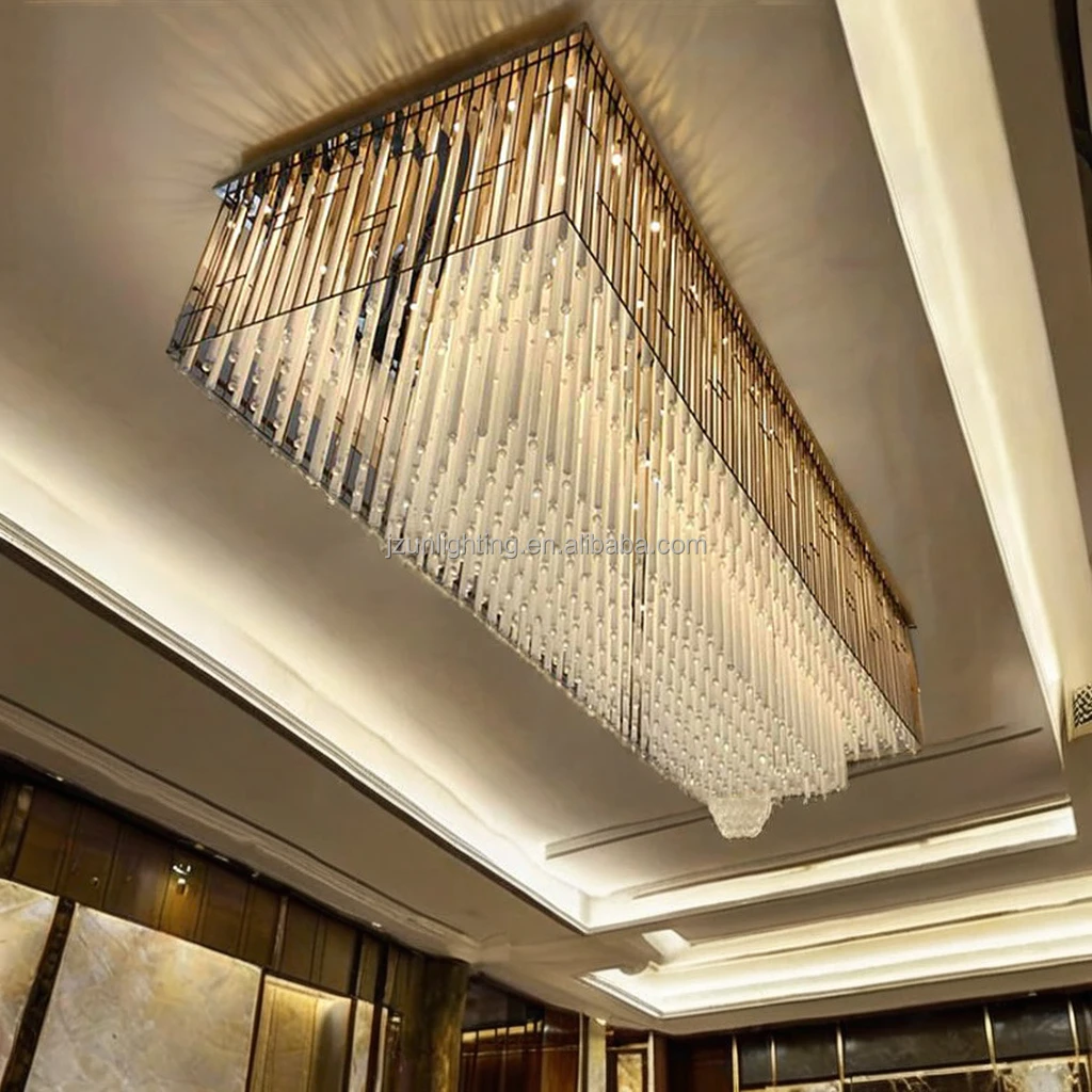Artistic Glass Modern Square Ceiling Lamp Large Home Decorative Lighting Crystal Chandeliers Remote Decor