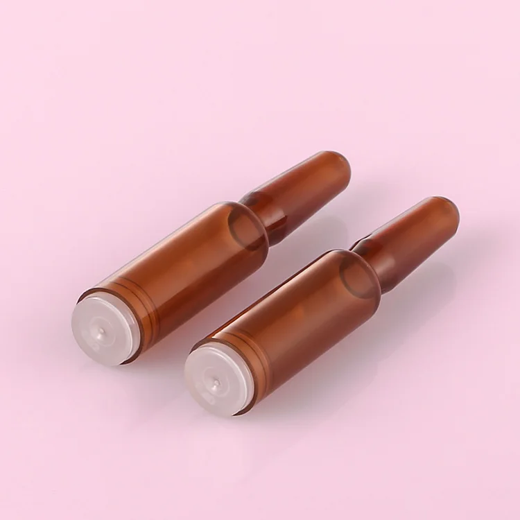 Custom amber mini 1ml 2ml dropper skin care bottles beauty salon use injection essential oil empty plastic essence ampoule