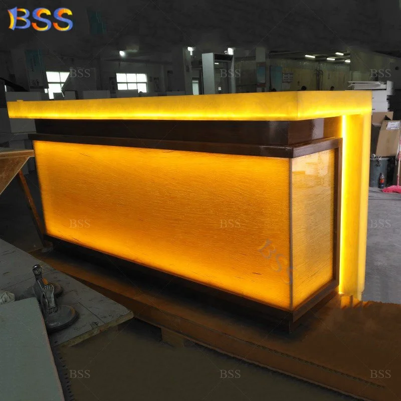 Мраморный пивной бар со стойкой дизайн роскошный полупрозрачный оникс Камень Терраса Ресторан счетчик