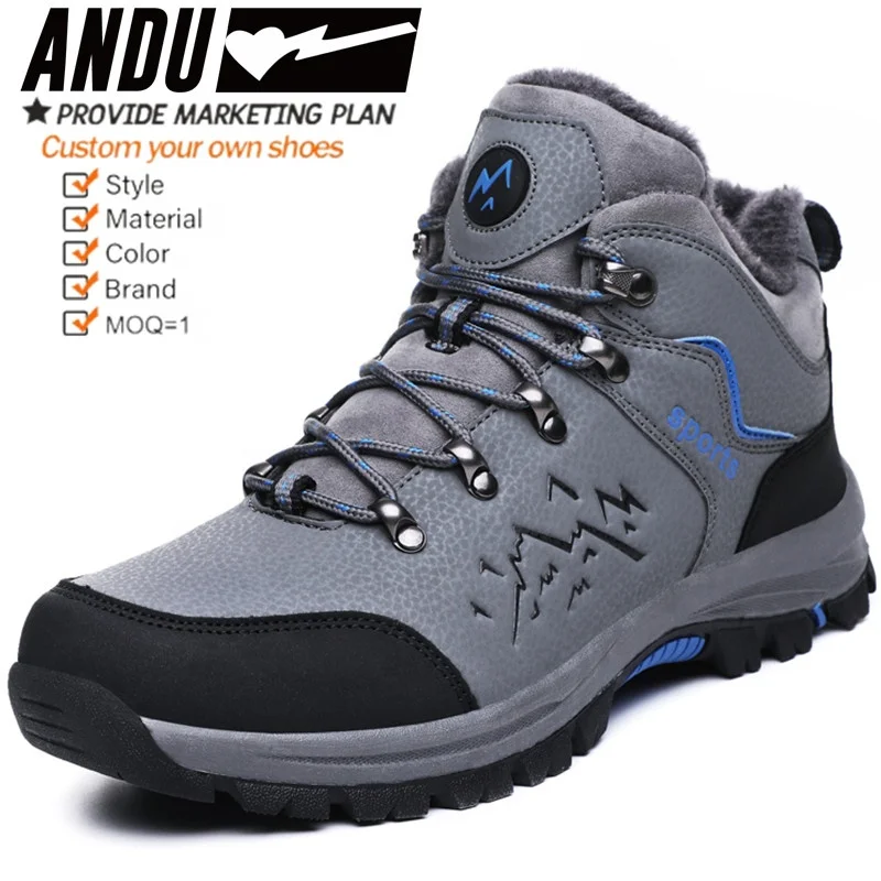 Winter Snow Boots Light Weight Hiking Boot Waterproof Lace Up Outdoor Hiking Boots For Men Size 46