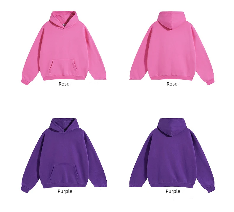 Custom Oversized Cotton Blank Pullover 350 GSM Blank Regular Sleeve Spring Autumn Fleece Hoodies&Sweatshirts Unisex No String