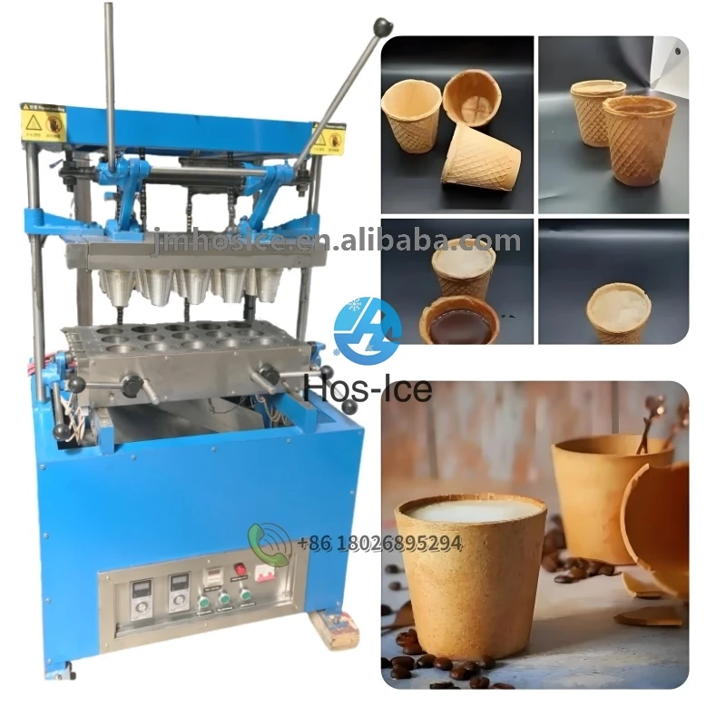 Manual Ice Cream Coffee Cone Machine 4 MOLDS Semi-automatic Machine for Making Ice Cream Cones Customized logo and Size