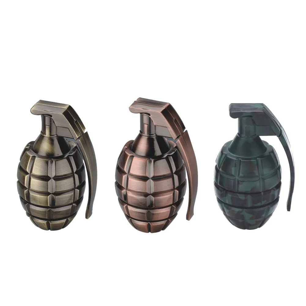 Wholesale 3 Layer Grenade Shape  Tobacco Metal Grinders  Herb Smoking Accessories