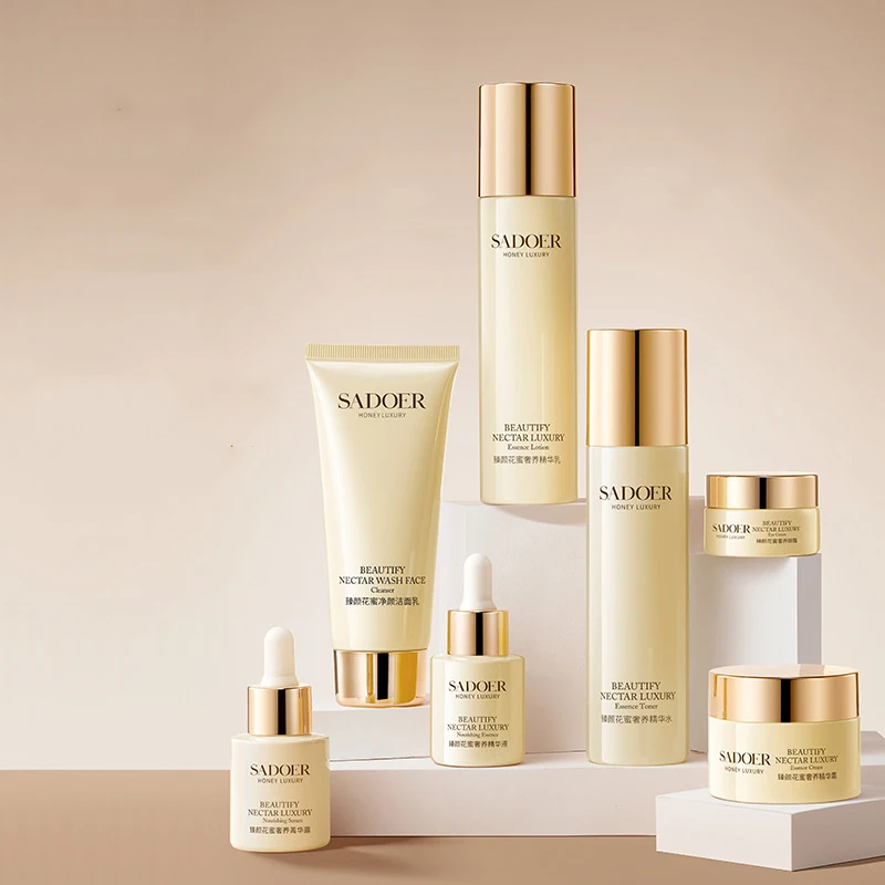 Private label SADOER custom korean cosmetic beauty and nectar luxury whitening anti aging face skin care set