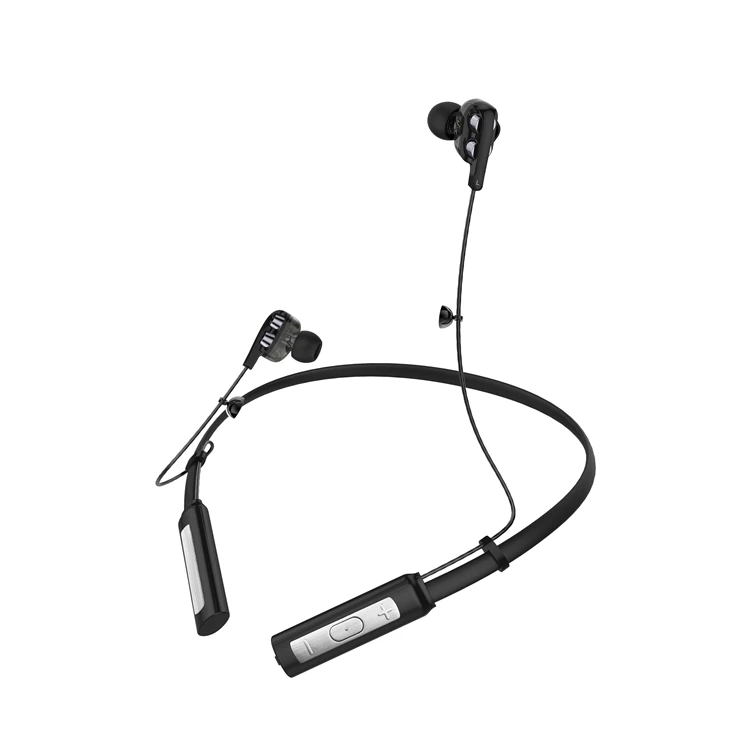 Wholesale Ld4 Dual Speakers Wireless Bluetooth Headset Metal In-Ear Neckband Earphone Headphone