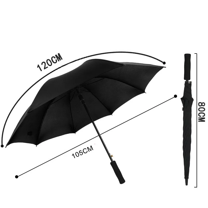 Windproof Golf Umbrella with Automatic Mechanism Oversized Basket Scenery Coverage for 2-3 People for Travel