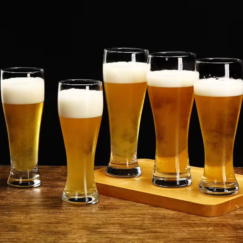 Wholesale Stock 12oz 16oz 20oz Thicken Bottom Custom Logo Printed Pilsner Beer Pint Glasses for Home Party Bar Use