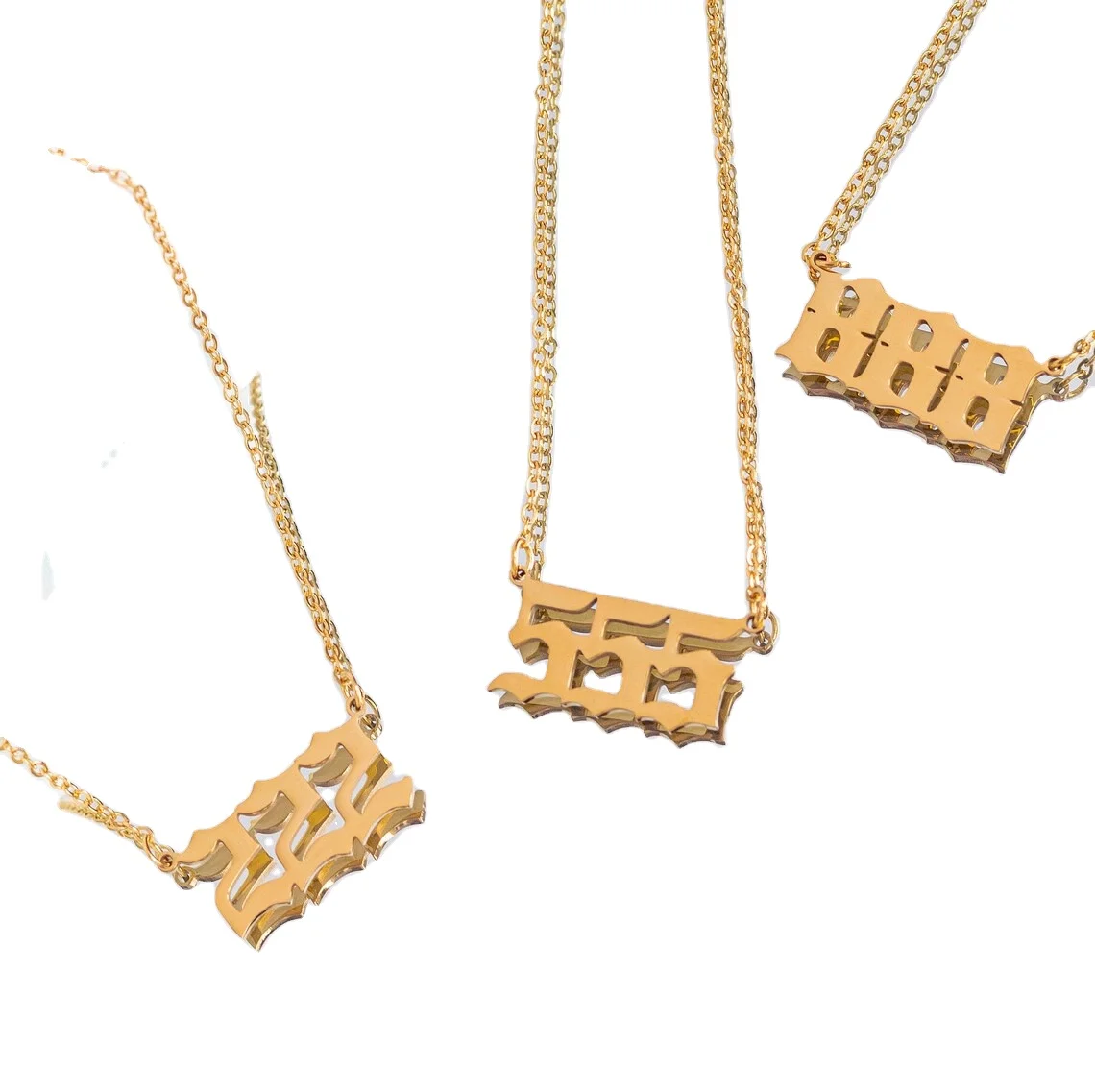 Custom Simple Stainless Steel Modern Vegan Pendant Unisex Word Charm with Circle and Number Pattern for Gift Party Plating