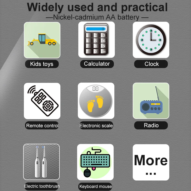 Factory No.5 Nicd rechargeable AA 700mAh 1.2V operated train battery toy car for kids nickel cadmium batteries