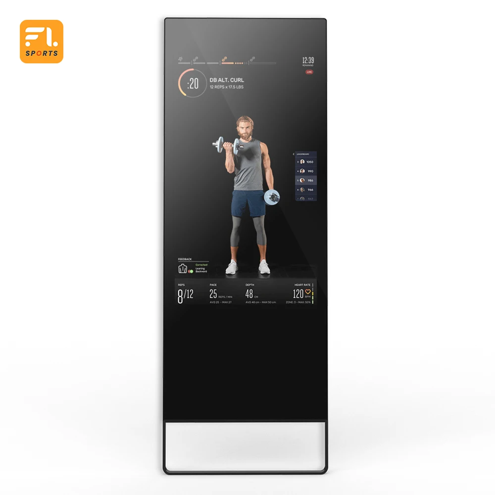 Fitness Mirrors Training Exercise Smart Magic LCD Display Home Office GYM Touch Screen Interactive Workout Mirror for Boxing