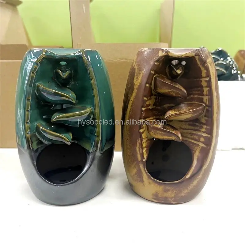 Incense Burners Arabian Oud Backflow Burner Joss Stick Holder Incense Burner Ceramic Aromatherapy Burning Waterfall Backflow
